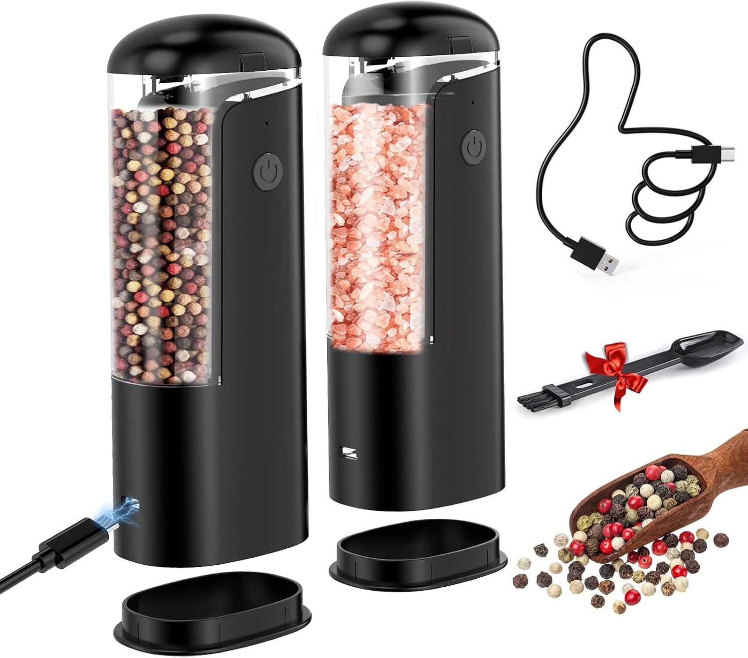Rechargeable Salt and Pepper Grinder Set – Automatic Electric Salt and Pepper Mill