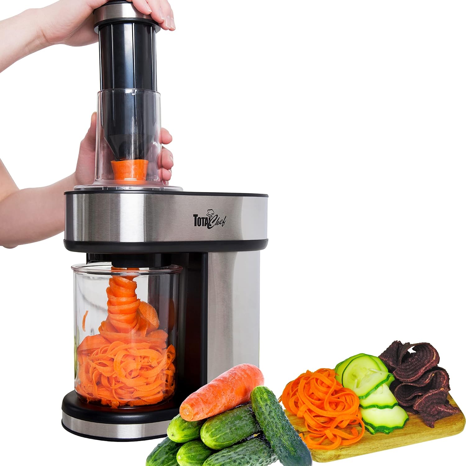 Total Chef 3-in-1 Automatic Electric Vegetable Spiralizer and Slicer