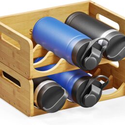 Bamboo Water Bottle Organizer