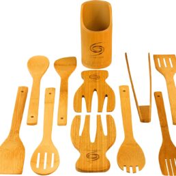 Bamboo 11 piece utensil set