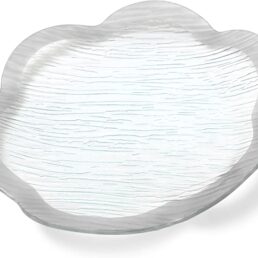 Scalloped Glass Round Serving Platter