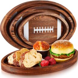 Geetery 3 Pcs Football Serving Trays and Platter Football Charcuterie Board