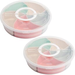 2 Pack Snack Serving Tray with Lid