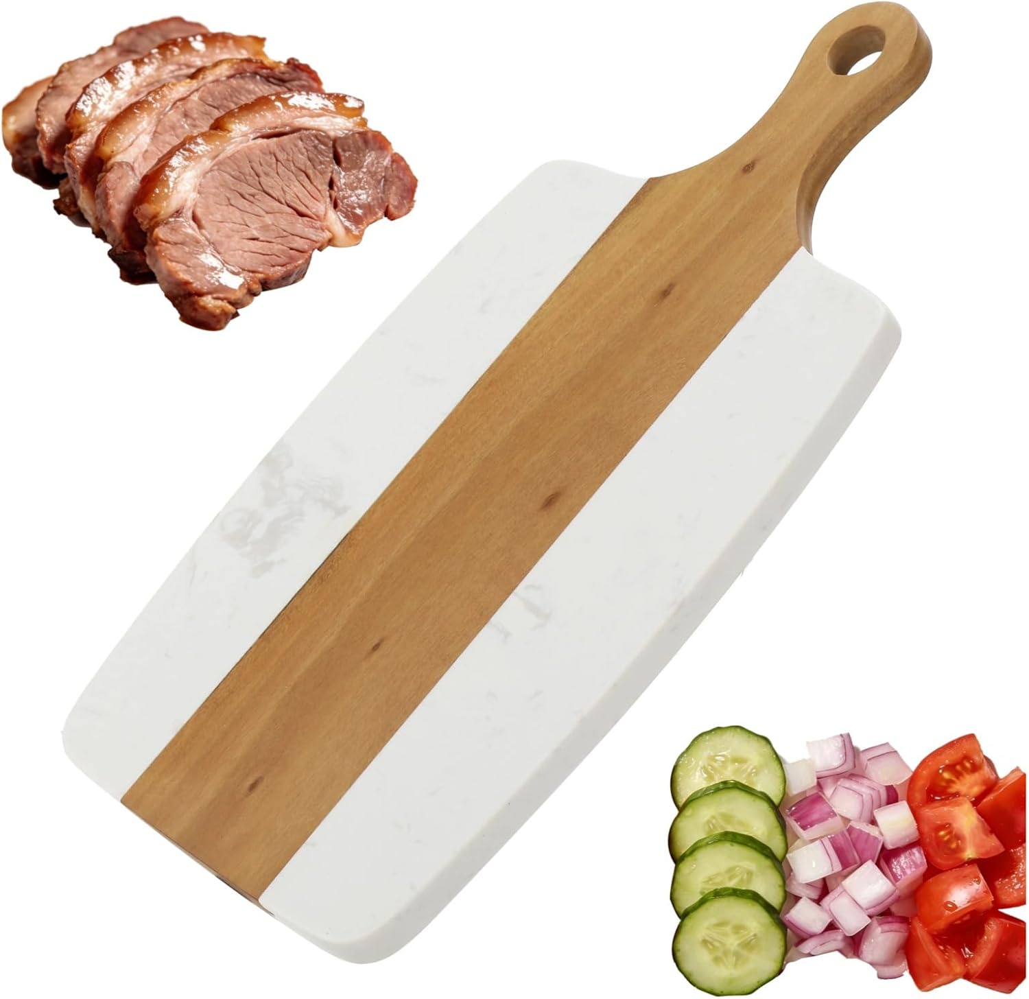 Acacia Wood and Marble Cutting Board