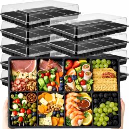 Shellwei 10 Pack Extra Large 8 Compartments Divided Travel Charcuterie Board