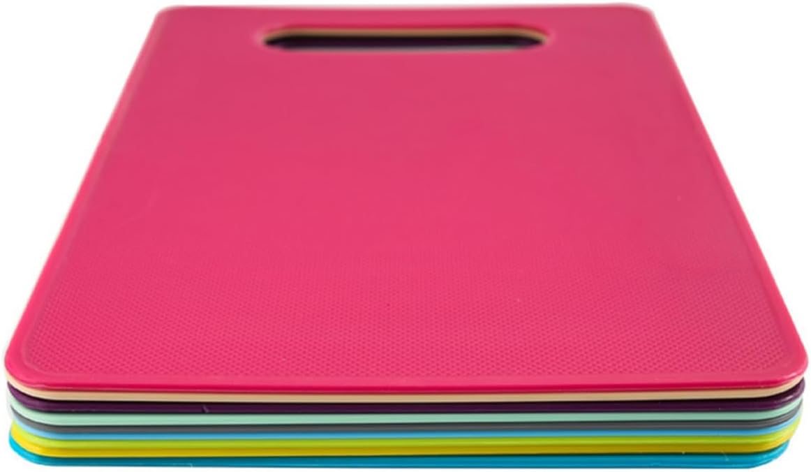 6pcs Mini Square Plastic Cutting Boards with Hanging Hole Flexible Non-Slip Chopping Mats