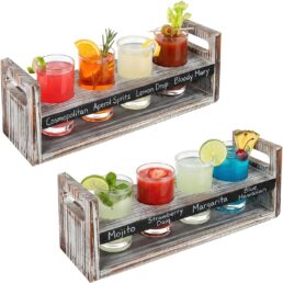 MyGift Torched Wood Beer Flight Board