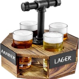 MyGift Burnt Wood Beer Flight Server