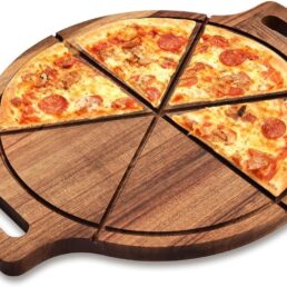 Acacia Wood Pizza Plate and Cutter Board