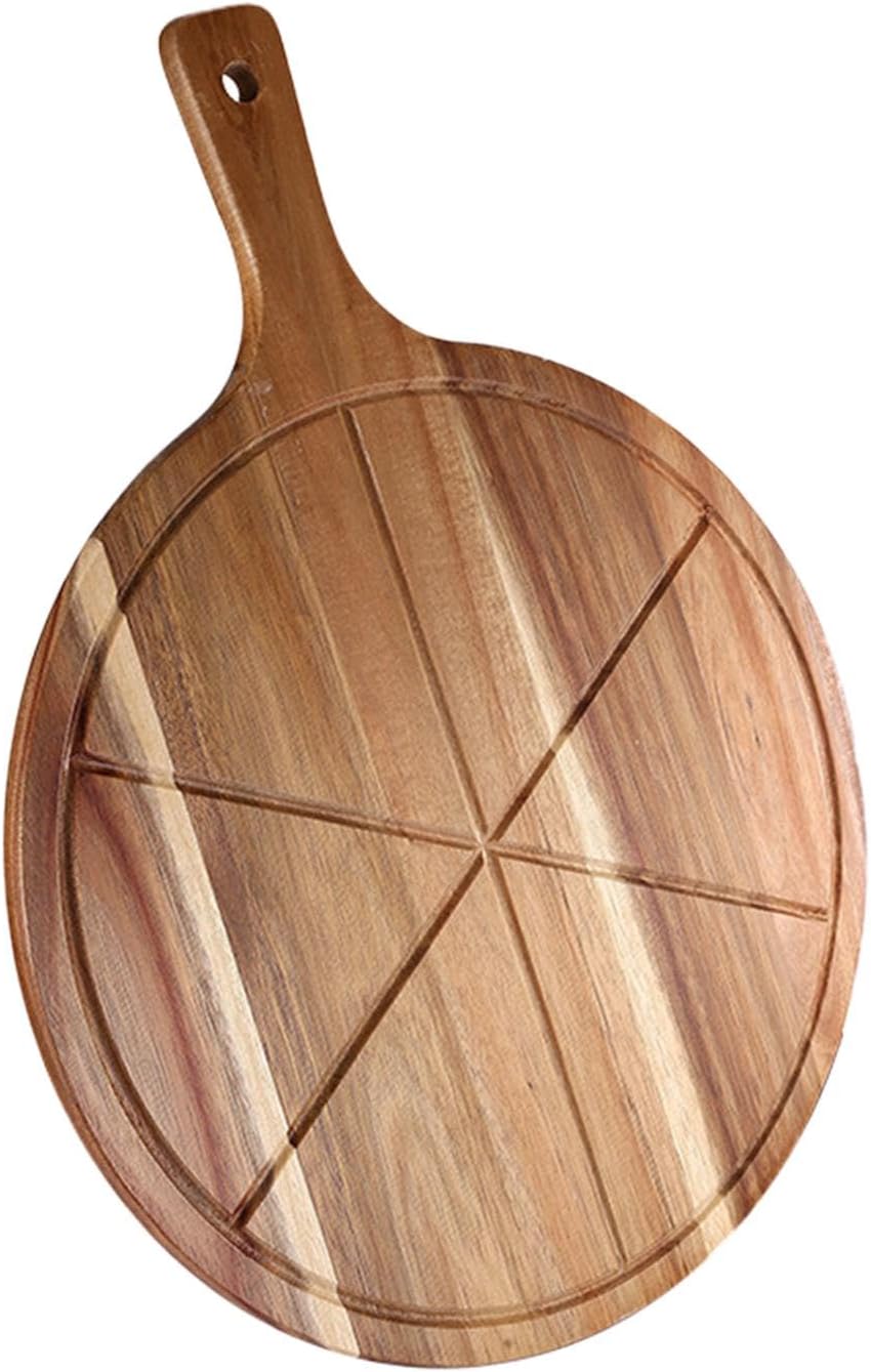 Wood Pizza Board with Handle, Double Sided