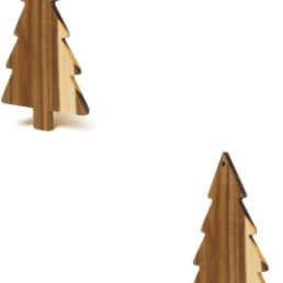 BESPORTBLE 2pcs Wooden Christmas Tree Charcuterie Board