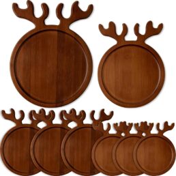 Sliner 8 Pcs Christmas Wood Charcuterie Board Set