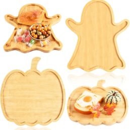 AWIZOM 2 Pcs Halloween Wood Charcuterie Board Set
