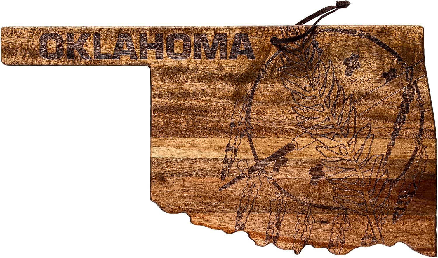 Totally Bamboo Rock & Branch Origins Series Oklahoma State Shaped Cutting Board