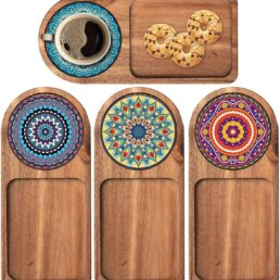 4 Pack Wooden Serving Tray Charcuterie Board