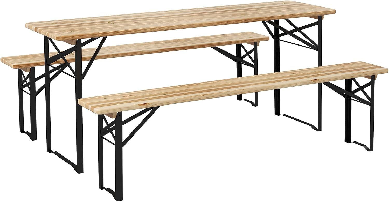 Outsunny 3 Pieces Folding Picnic Table Set