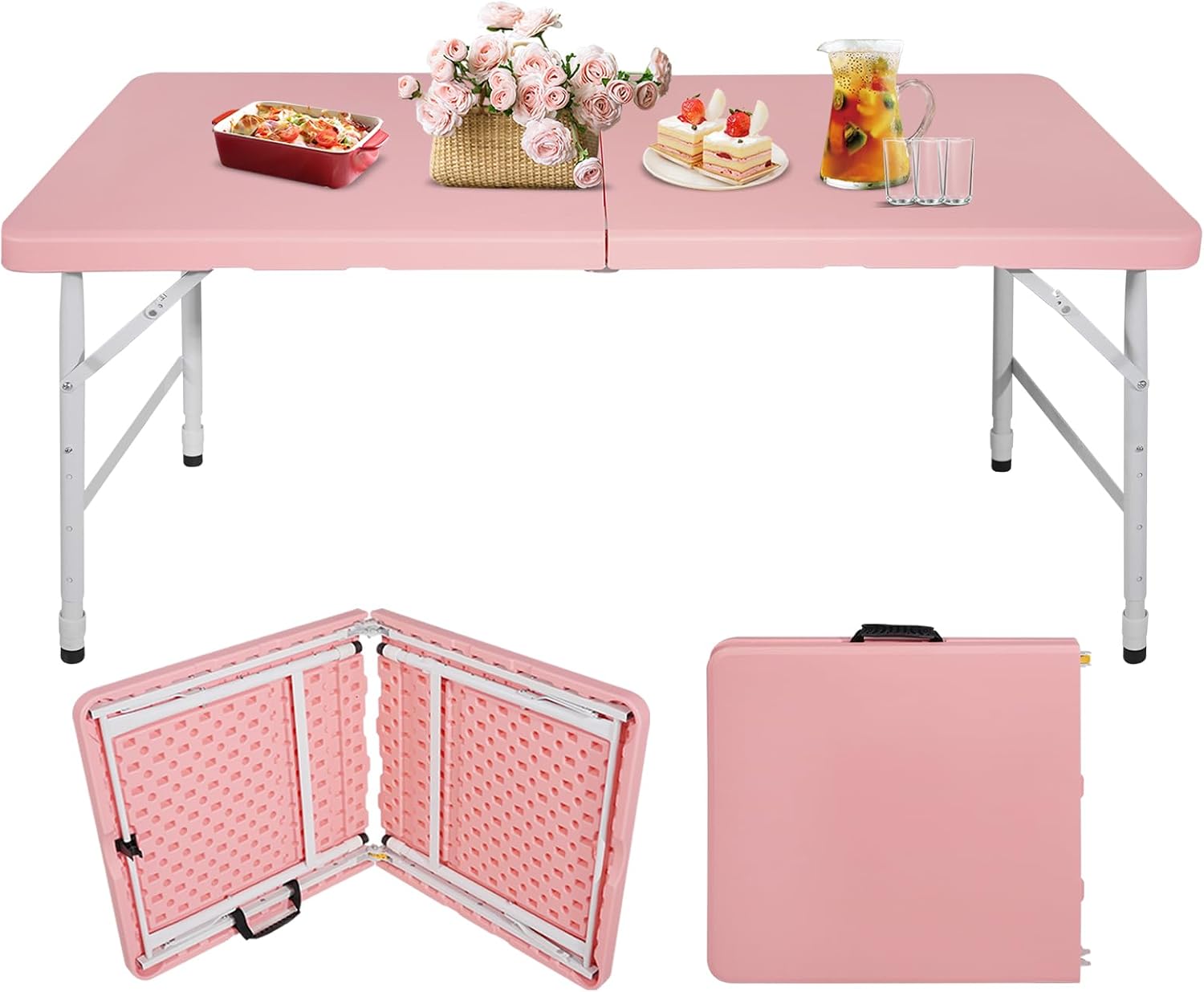 Plastic Folding Table 4FT Heavy Duty Folding Utiity Table for Camping