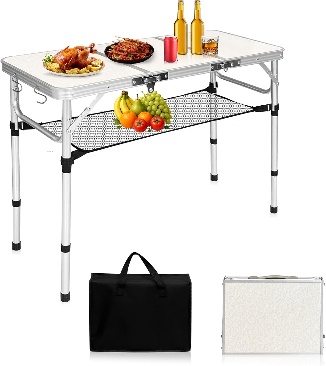 Folding Camping Table with Storage Net