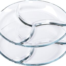 FOYO Round Tempered Glass Serving Platters/Trays