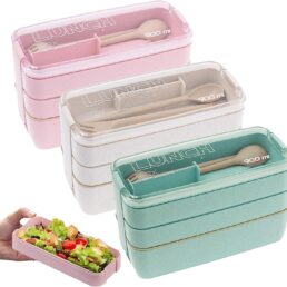 3 Pack Lunch Box Bento Box Set