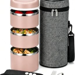 Lille Home Stackable Stainless Steel Thermal Compartment Lunch