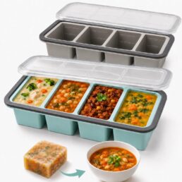 2-Pack Silicone Food Freezer Containers with Lids (1 Cup)