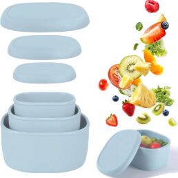 Nesting Silicone Food Storage Container, Bento Box 3 Pcs