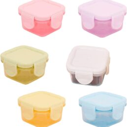 6pcs Salad Dressing Containers to Go Small Plastic Condiment Container