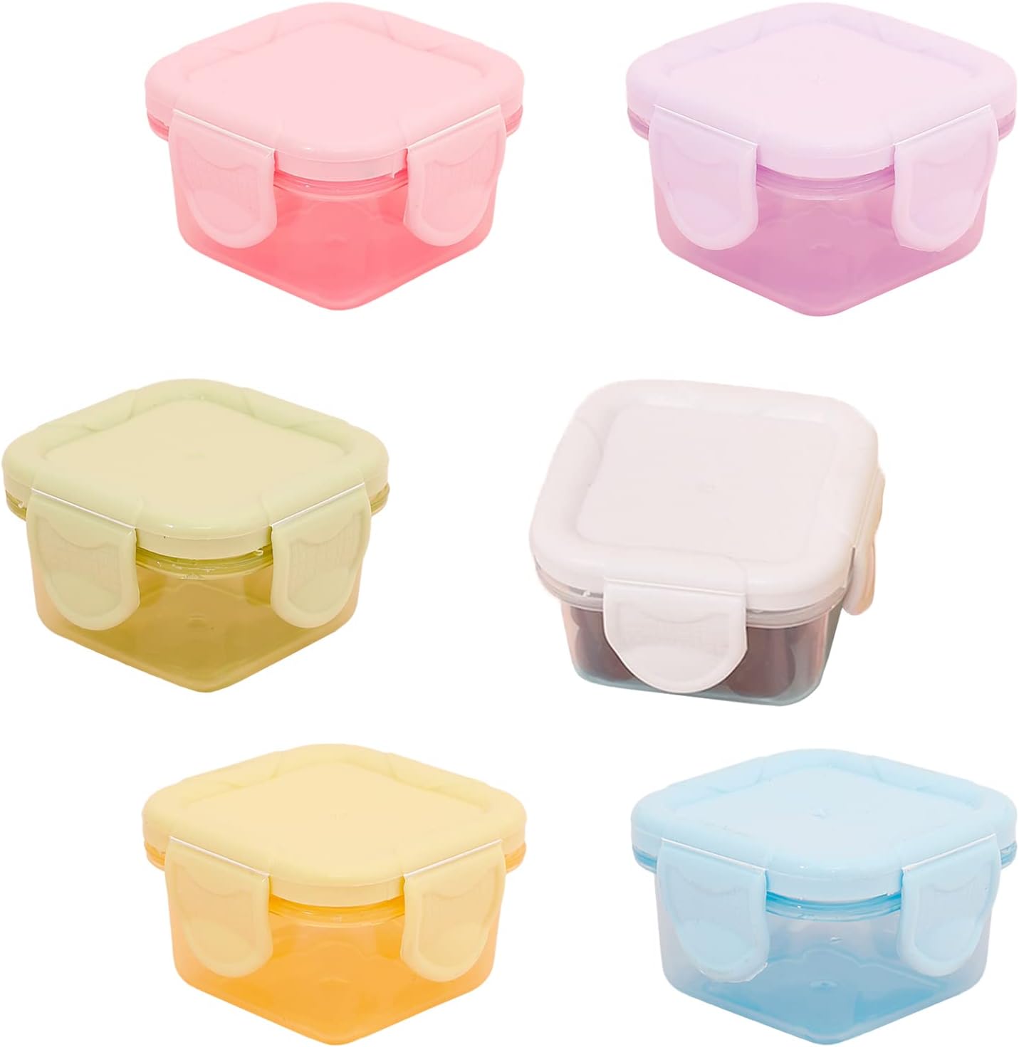 6pcs Salad Dressing Containers to Go Small Plastic Condiment Container