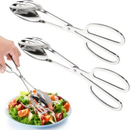 Jucoan 2-Pack Stainless Steel Salad Tongs