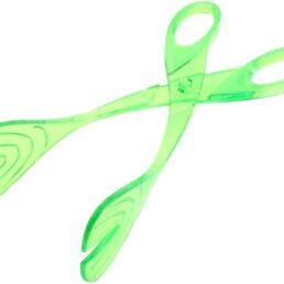 Ruilogod Plastic Kitchen Tongs Buffet Grill Salad Bread Food Tong 305mm Length Green