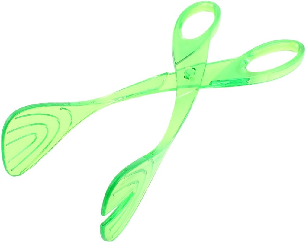 Ruilogod Plastic Kitchen Tongs Buffet Grill Salad Bread Food Tong 305mm Length Green