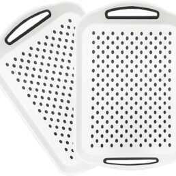 2 Pack Non Slip Serving Tray with Handles