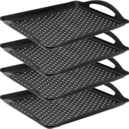 MUKLEI 4 Pack Non Slip Food Serving Tray with Handles