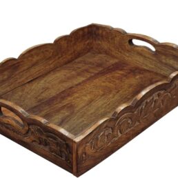 Hand Carved Wooden Serving Tray