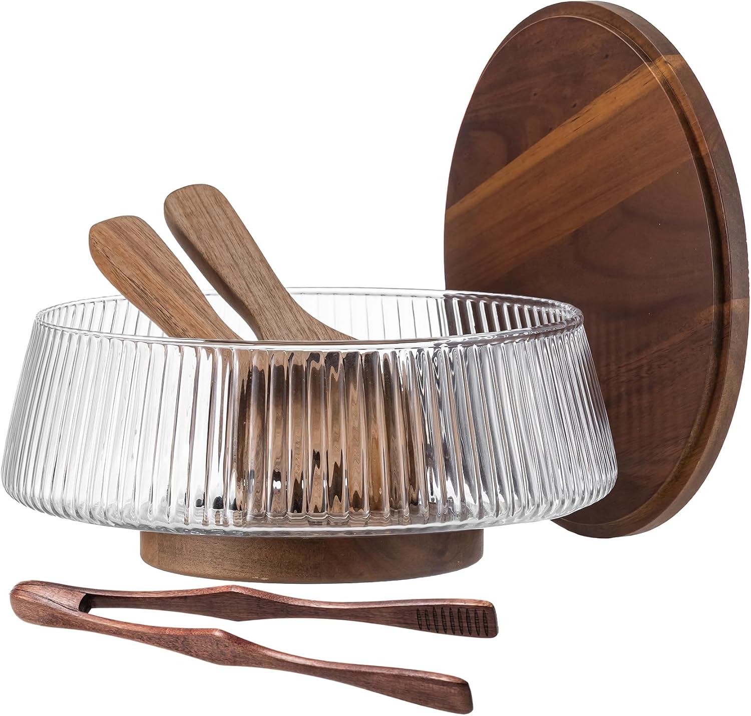 Extra Large Glass Salad Bowl Set