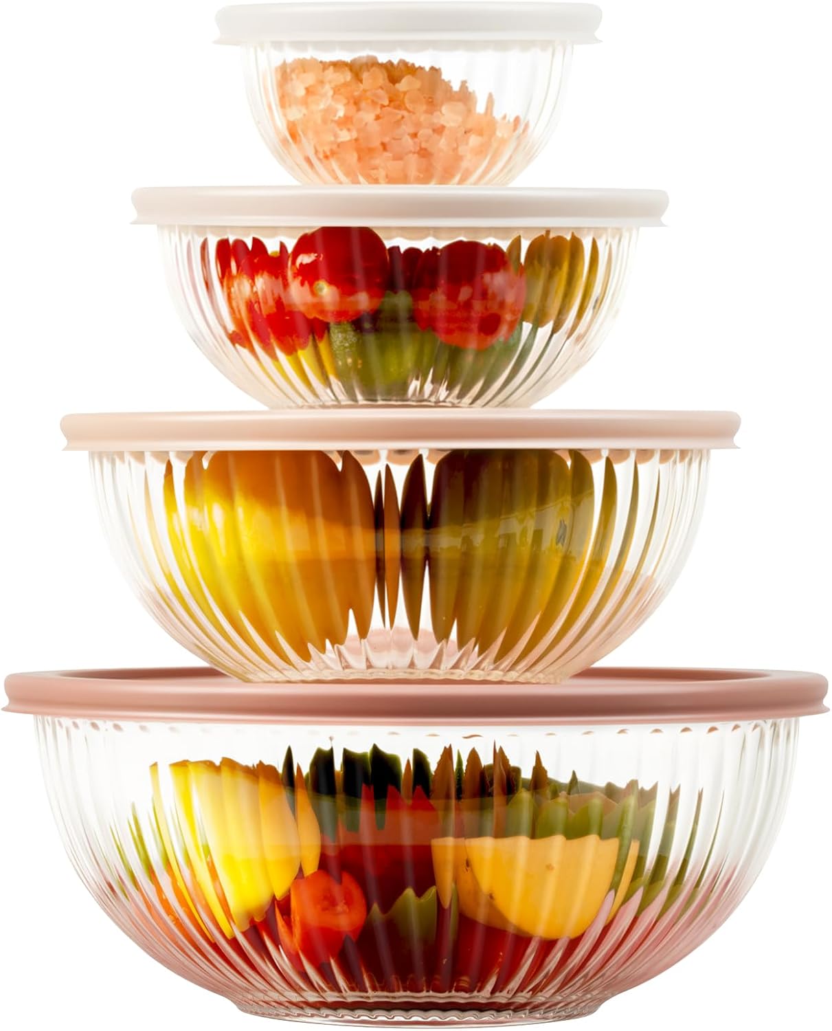 Glass Mixing Bowls with Lids Sets