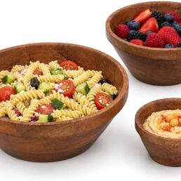 Wood Vibes Handcrafted Wooden Bowl, Set of 3
