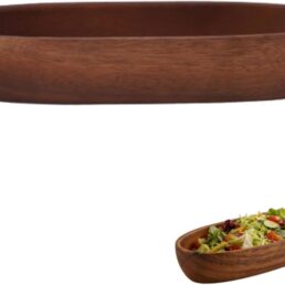 Wooden Salad Bowl Boat Shaped