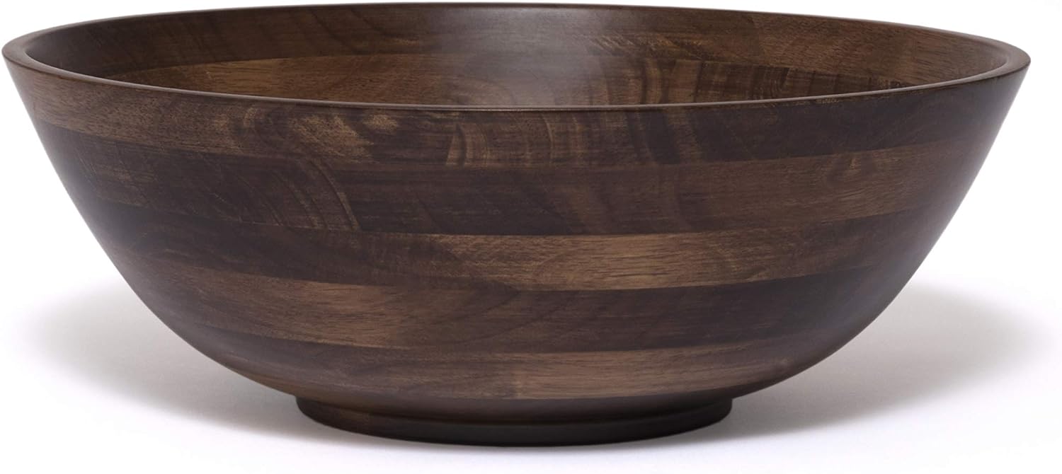 Lipper International Walnut Finished 14″ Salad Bowl, Large