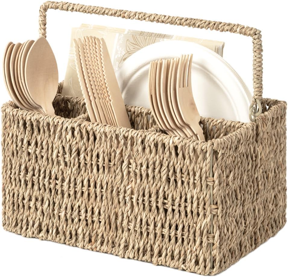 StorageWorks Wicker Flatware Organizer