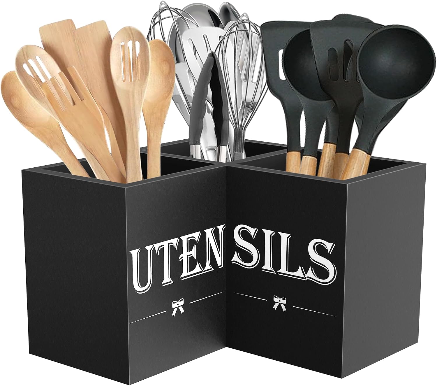 Suli Extra Large Utensil Holder Countertop for Corner Kitchen Counter