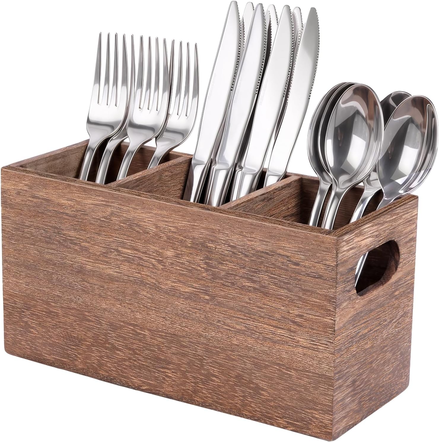 Wooden Utensil Caddy with Handles
