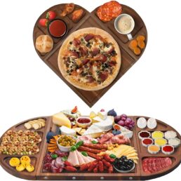 3-in-1 Magnetic Acacia Wood Charcuterie Board Set