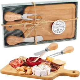 Small Bamboo Cheese Board Gift Set