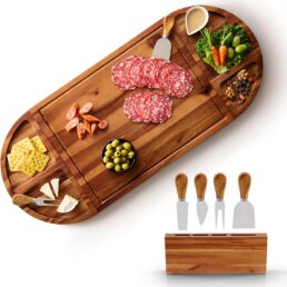 TIDITA 30 inch Large Acacia Wood Charcuterie Board