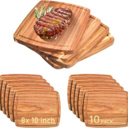 10 Pack Acacia Wood Cutting Boards