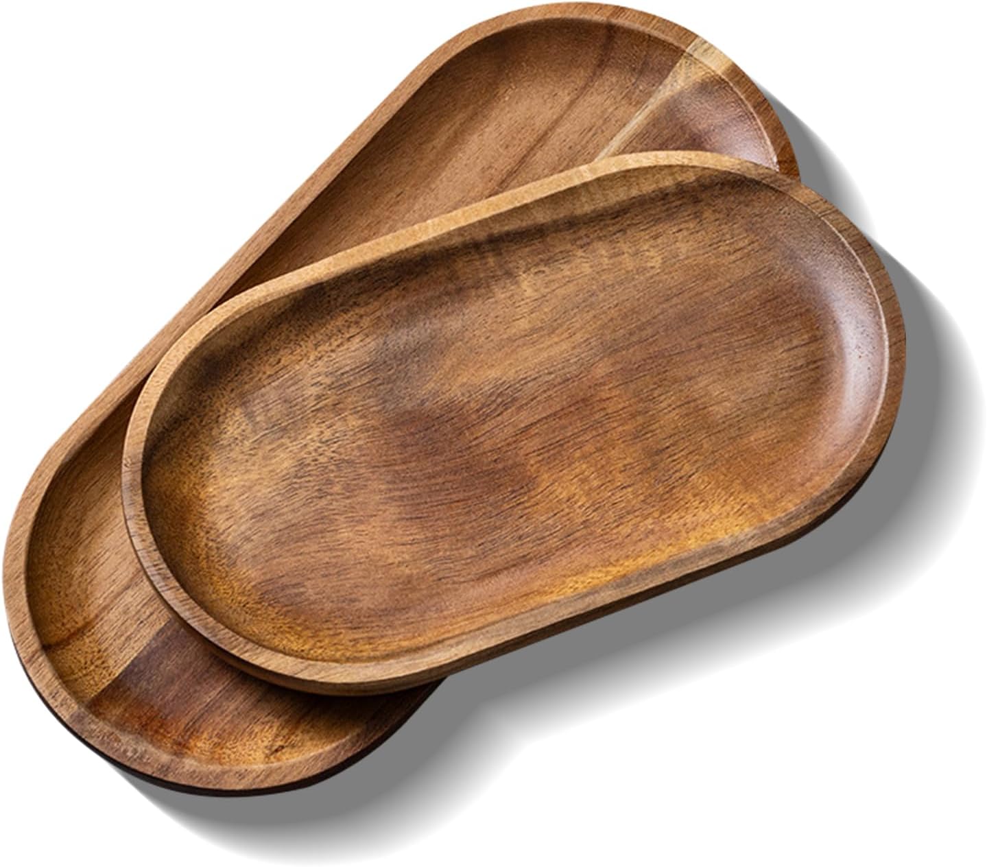 Oval Wood Trays Set of 2